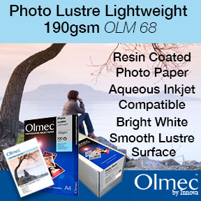 Olmec™ Photo Lustre Lightweight 190gsm (OLM 68) | Resin Coated Inkjet Photo Paper