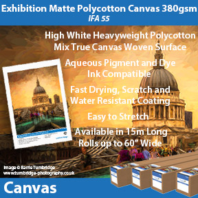 Innova Exhibition Matte Polycotton Canvas 380gsm (IFA 55) | Pigment and Dye Inkjet Compatible Canvas